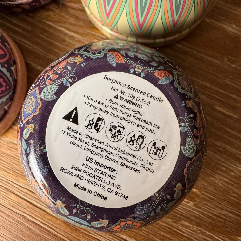 Set Of 4 Mini Candles Bergamot Lavender Sandalwood Jasmine Scented Candle Gift
